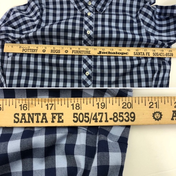 Talbots Gingham Popover Tunic Button Side Blouse - Picture 12 of 16